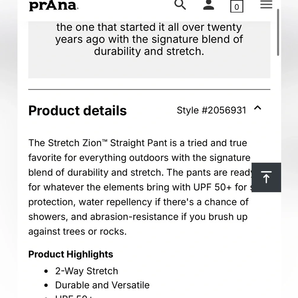 Prana Stretch Zion Stretch Pant